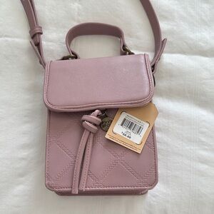 FRYE AND CO. Mauve / Dusty Rose Remi Cellie Small Crossbody Bag Whipstitch Quilt